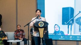 SAMBUTAN-Kepala Kantor Wilayah BPN Provinsi Kepulauan Riau, Bapak Nurus Sholichin, A.Ptnh., M.M, saat sambutan dalam peluncuran Layanan Peralihan Elektronik Tahun 2025. (Foto Ist).